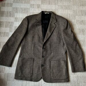 Classic Brown herringbone lambswool Men's Blazer